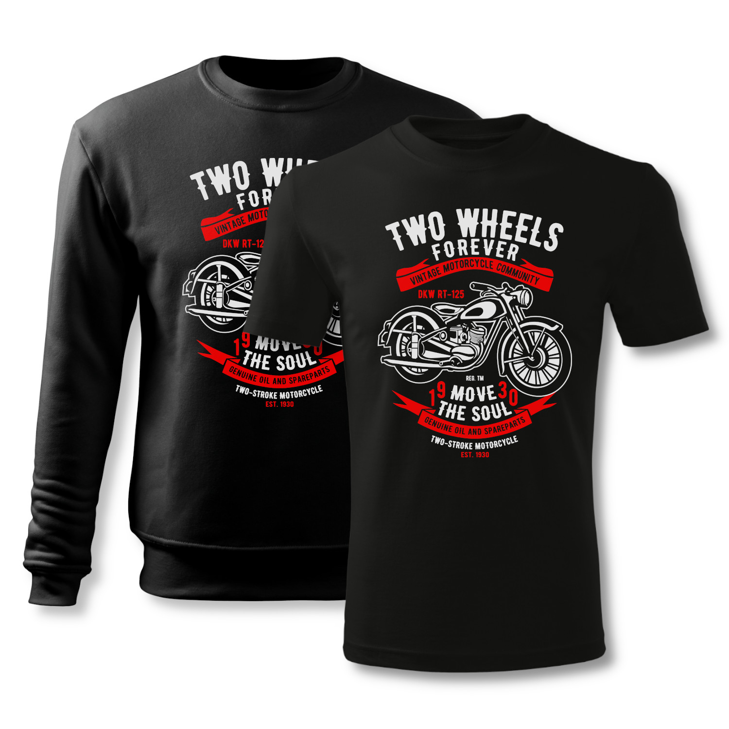 "Two wheeles forever - set" - pánska/unisex mikina a tričko