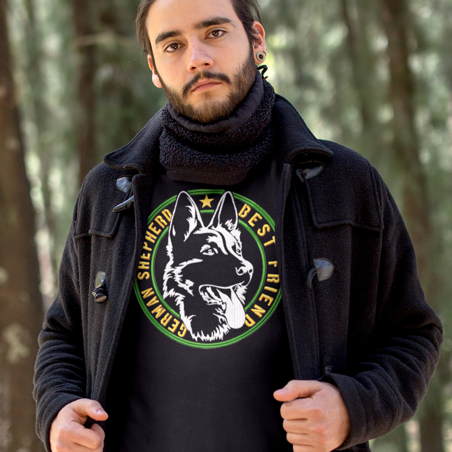 NEMECKÝ OVČIAK/GERMAN SHEPHERD - unisex mikina čierna vyšívaná