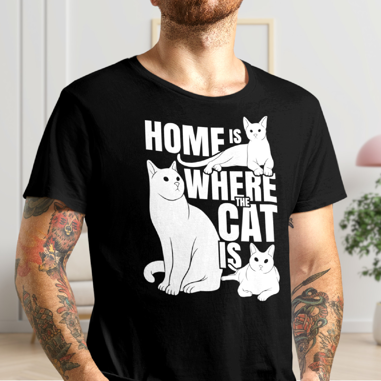 CAT'S HOME - pánske tričko čierne 
