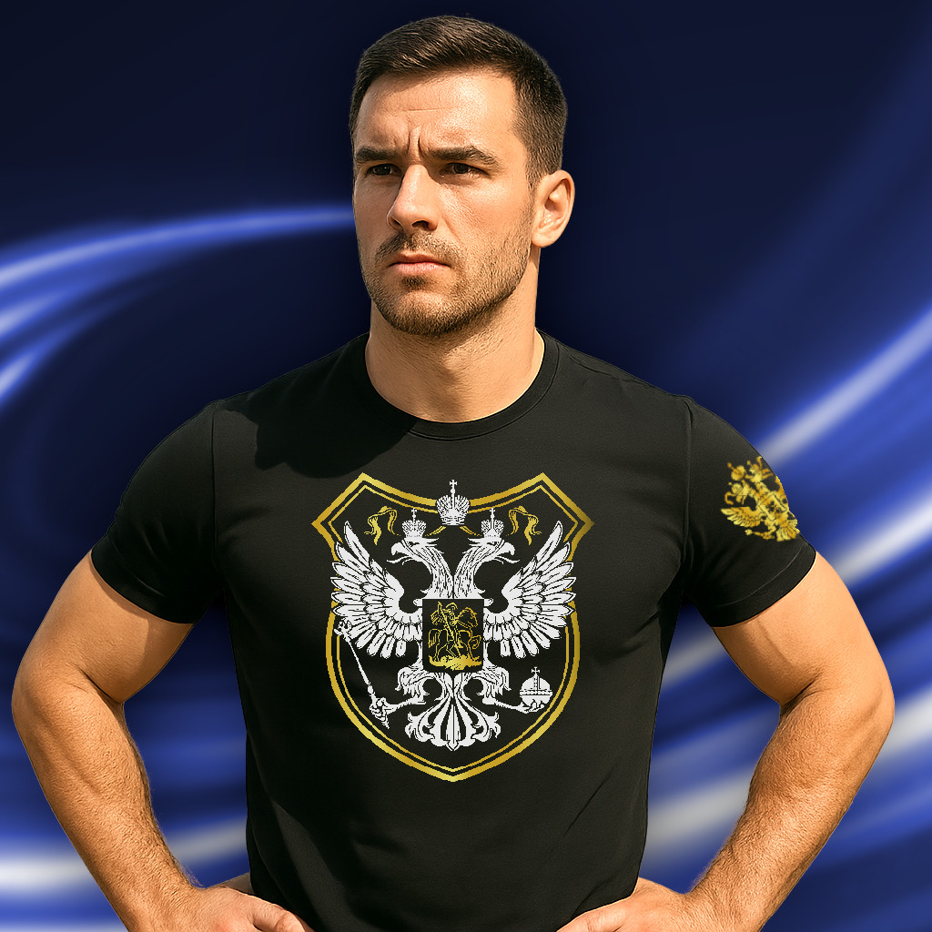 RUSSIA GOLD – pánske tričko čierne