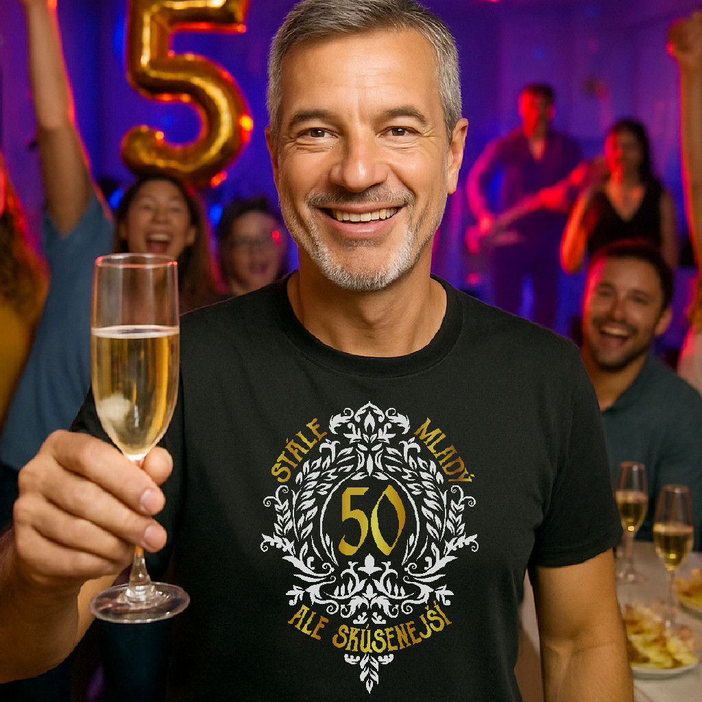 50 A STÁLE MLADÝ - pánske tričko čierne 50 A STÁLE MLADÝ - pánske tričko čierne