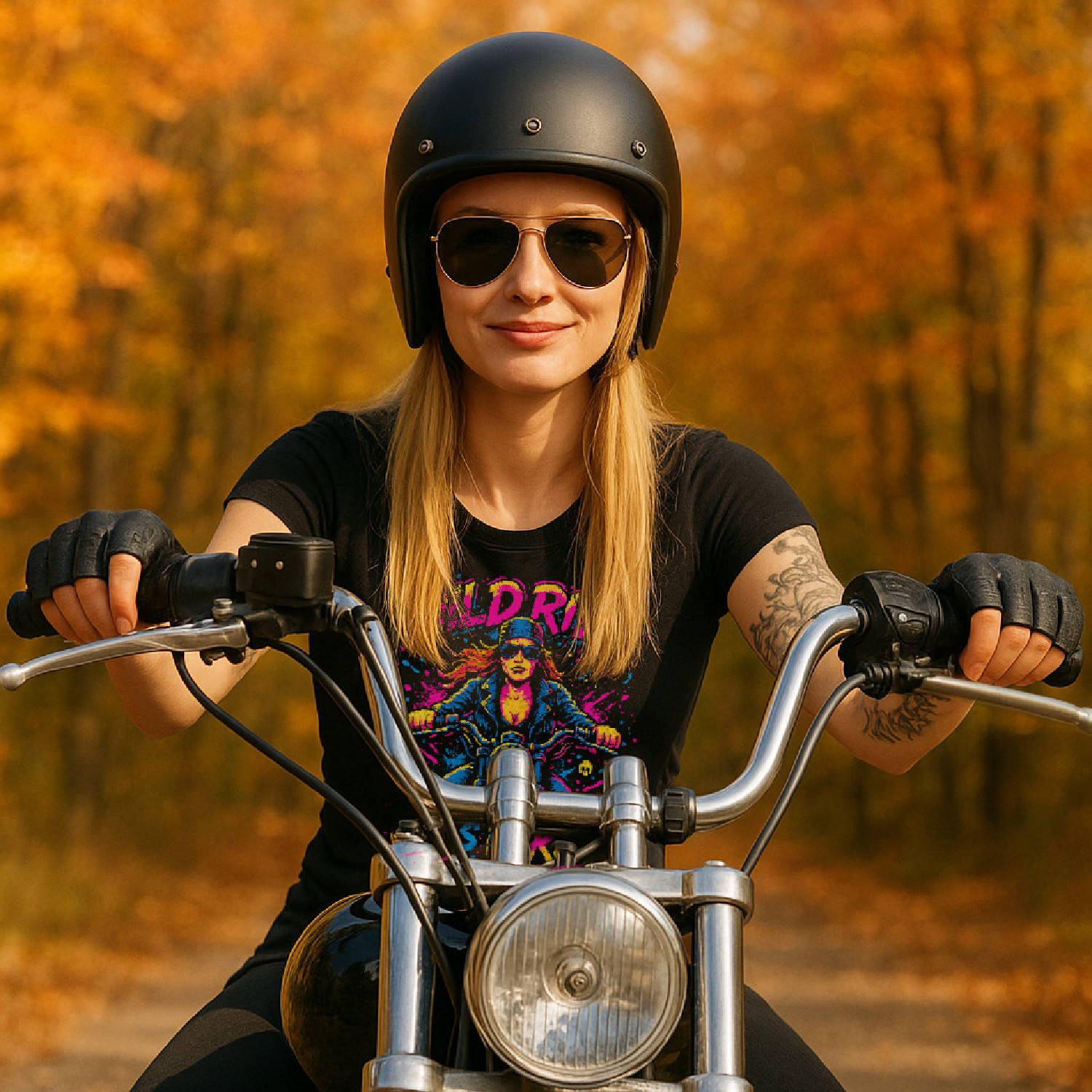 WILDRIDE - dámske tričko čierne