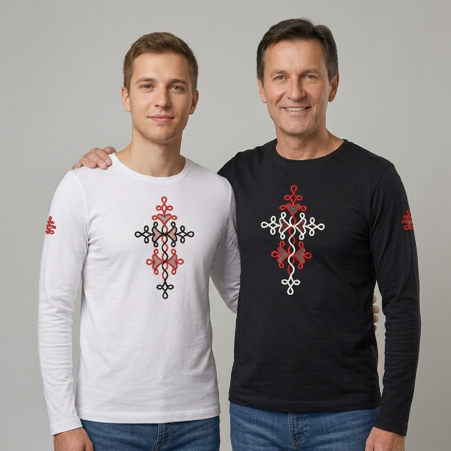 Martin (Liptov) - vyšívané pánske tričko s dlhými rukávmi