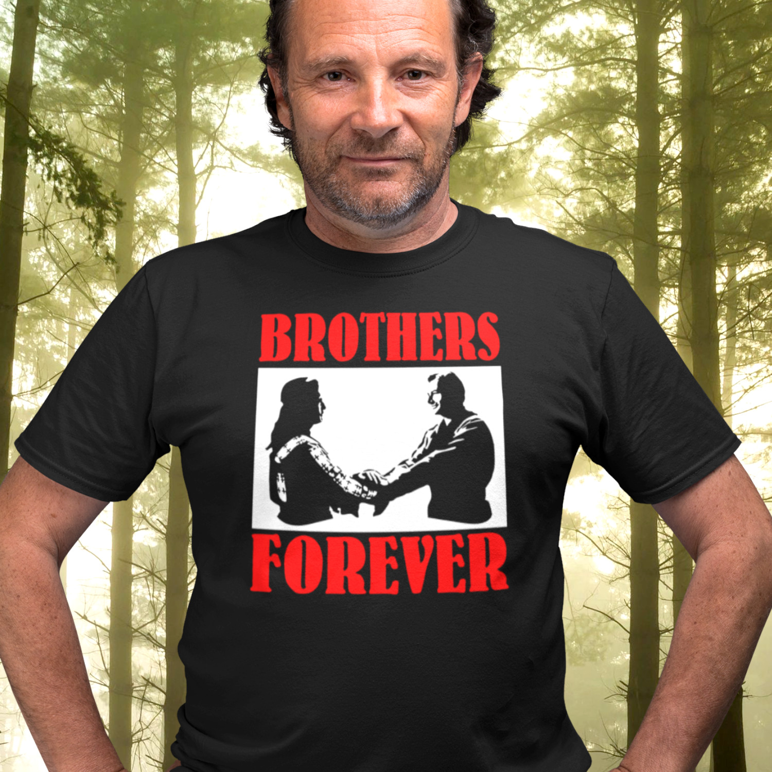 BROTHERS FOREVER - pánske/unisex tričko - čierne/biele