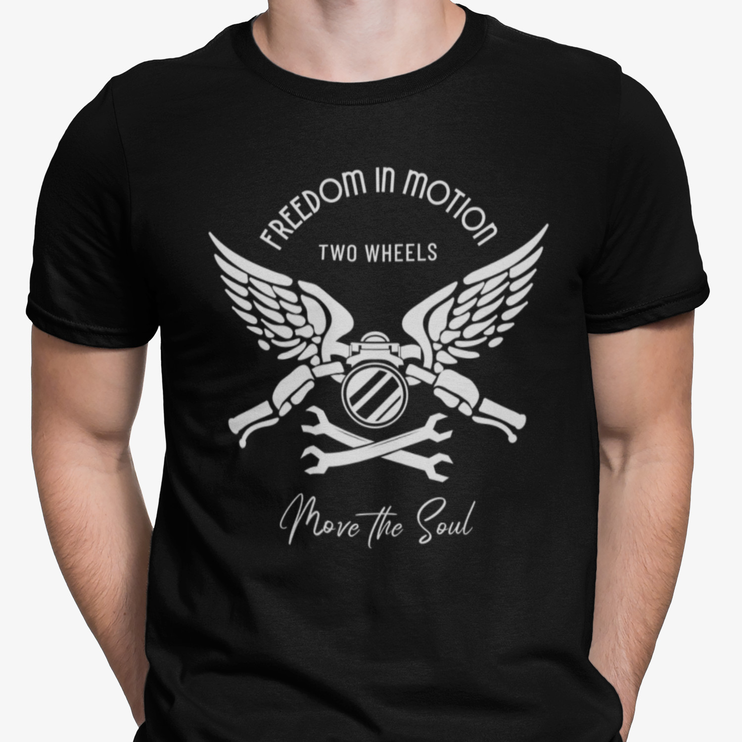 "FREEDOM IN MOTION" - čierne - pánske/unisex tričko 